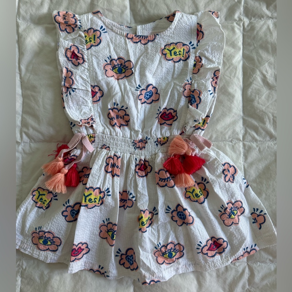 Baby Girls Printed Dress with‎ Smocked Waistband - Picture 2 of 8